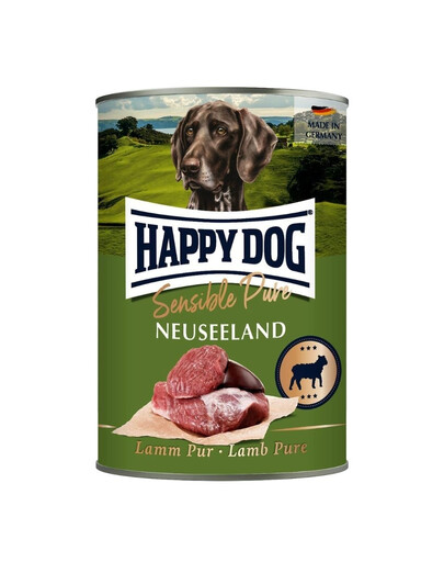 HAPPY DOG Sensible Pure New Zealand ėriena, 12 x 400 g, drėgnas pašaras šunims