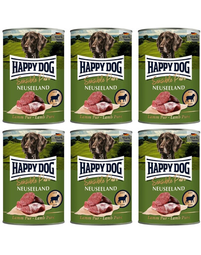 HAPPY DOG Sensible Pure Nowa Zelandia Jagnięcina 6x400 g karma mokra dla psów
