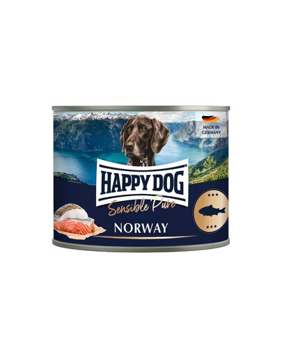 HAPPY DOG Sensible Norway Ryba 12x200 g šlapias šunų maistas