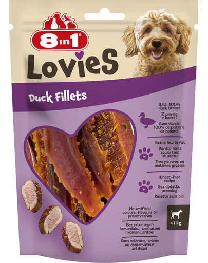 8IN1 Lovies Duck Fillets 80g przysmak dla psa filety z kaczki