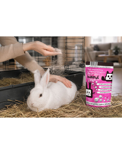 BAZYL Ag+ Bentonitowy pył pielęgnacyjny dla gryzoni 450 g
