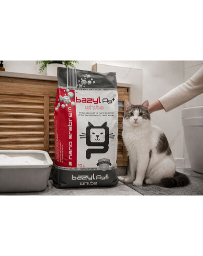 BAZYL Ag+ Compact White 10 L żwirek z nanosrebrem dla kota