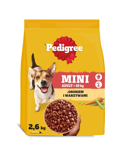 PEDIGREE Adult Mini su paukštiena ir daržovėmis, 6 x 2,6 kg, sausas pašaras mažų veislių šunims