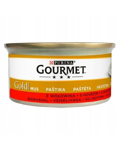 GOURMET Gold Mus su jautiena katėms, 48 x 85 g