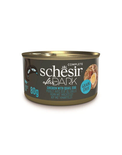 SCHESIR After Dark Vištiena sultinyje su putpelių kiaušiniais, 12 x 80 g, šlapias maistas katėms