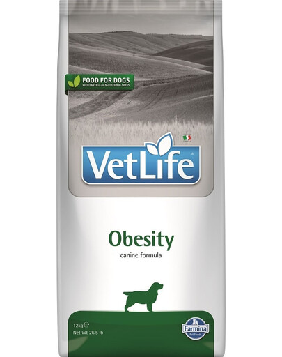 FARMINA Vet Life Obesity Dog 12 kg šunų maistas, skirtas antsvorio turintiems šunims + 3 x FARMINA Vet Life Dental Treat Obesity Mini 60 g (7 vnt) NEMOKAMAI!