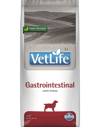 FARMINA Vet Life Gastrointestinal Dog 12 kg šunų ėdalas, skirtas šunims su virškinimo sutrikimais + 3 x FARMINA Vet Life Dental Treat Gastrointestinal Mini 60 g (7 vnt.) NEMOKAMAI!