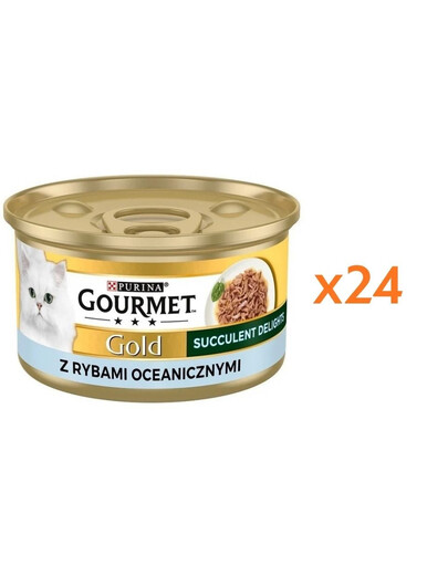 GOURMET Gold Adult Succulent Delights z rybami oceanicznymi 24x85g