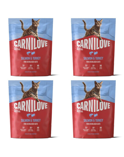 CARNILOVE Active Cat Salmon and Turkey Sterilised 4x400 g łosoś i indyk, dla kotów sterylizowanych