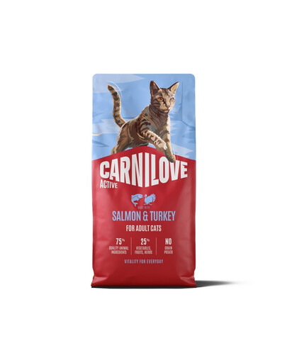 CARNILOVE Active Cat Salmon & Turkey Adult 2 x 6 kg – sausas pašaras su lašiša ir kalakutiena suaugusioms visų veislių katėms