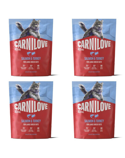 CARNILOVE Active Cat Salmon and Turkey Adult Large 4x400 g łosoś i indyk, dla kotów dużych ras