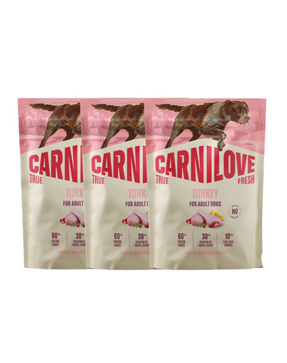 CARNILOVE True Fresh Dog Turkey Adult 3x1,5kg sucha karma ze świeżym indykiem dla dorosłych psów