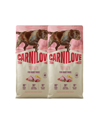 CARNILOVE True Fresh Dog Turkey Adult 2x12 kg sucha karma ze świeżym indykiem dla dorosłych psów
