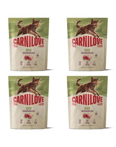 CARNILOVE True Fresh Cat Duck Sterilised 4x400 g kaczka, dla kotów po sterylizacji