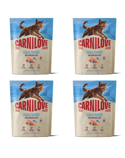 CARNILOVE True Fresh Cat Fish and Turkey Sterilised 4x400 g ryba i indyk, dla kotów po sterylizacji