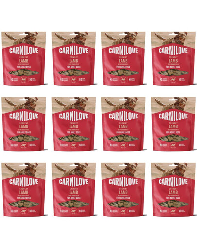 CARNILOVE Dog Crunchy Snack Lamb 12x200g chrupiące przysmaki z jagnięciną i żurawiną dla dorosłych psów