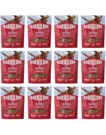 CARNILOVE Dog Soft Snack Sardines 12x200g miękkie przysmaki z sardynką dla dorosłych psów