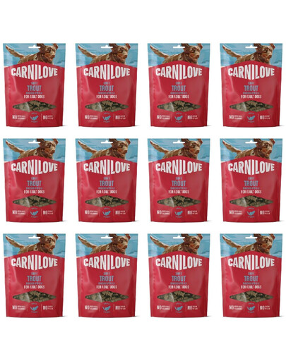 CARNILOVE Dog Soft Snack Trout 12x200g miękkie przysmaki z pstrągiem dla dorosłych psów