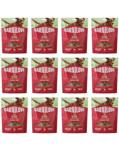 CARNILOVE Dog Soft Snack Quail 12x200g miękkie przysmaki z przepiórką dla dorosłych psów