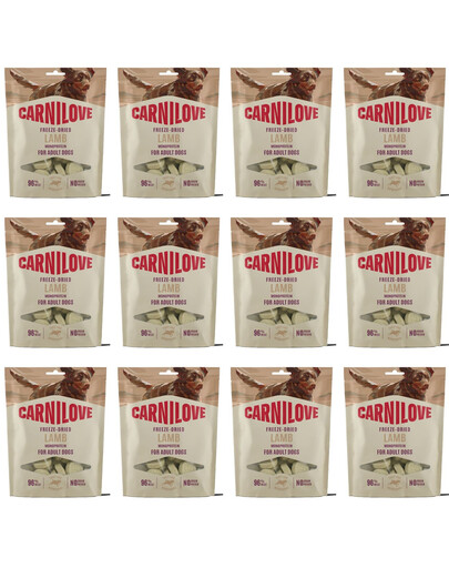 CARNILOVE Dog Freeze Dried Lamb 12x60g liofilizowane przysmaki z jagnięciną dla psów