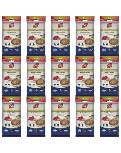 FARMINA N&D Quinoa Cat Weight Management Cream Chicken and Tuna 15x60 g z kurczakiem i tuńczykiem, kremowy przysmak dla kotów z nadwagą