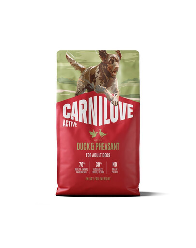 CARNILOVE Active Dog Duck & Pheasant Adult 3 x 4 kg – sausas pašaras su antiena ir fazaniena suaugusiems šunims