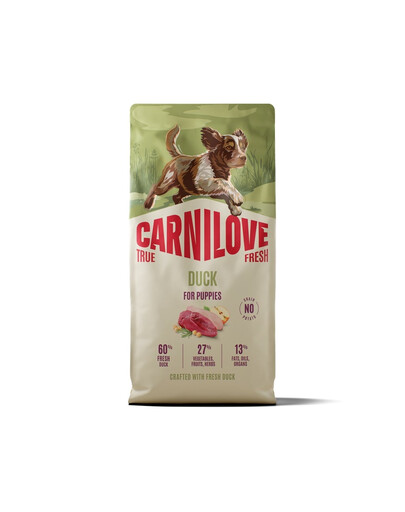 CARNILOVE True Fresh Dog Duck Puppies 2 x 12 kg – sausas pašaras su šviežia antiena šuniukams