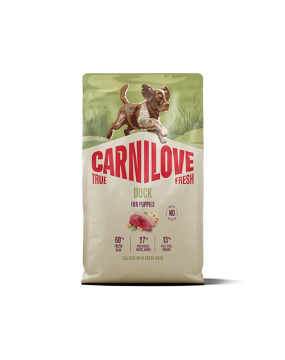 CARNILOVE True Fresh Dog Duck Puppies 3 x 4 kg – sausas pašaras su šviežia antiena šuniukams