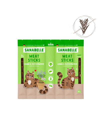 SANABELLE Meat Sticks lamb and catnip 35 g jagnięcina i kocimiętka bezzbożowy przysmak dla kota
