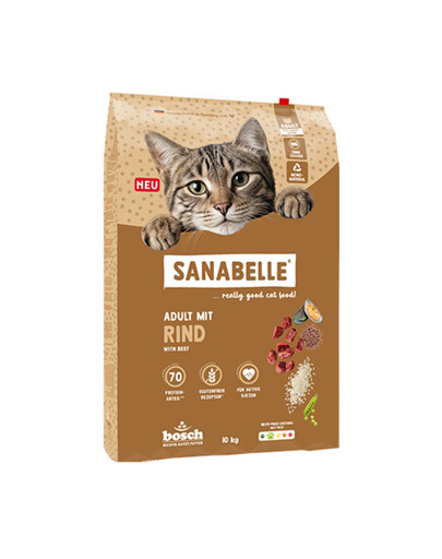 SANABELLE Classic Adult with Beef 10 kg sucha karma z wołowiną dla dorosłych kotów