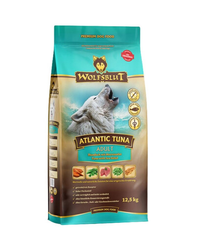 WOLFSBLUT Atlantic Tuna Adult 25 kg (2 × 12,5 kg) – sausas ėdalas su tunu ir jūros salotomis suaugusiems šunims