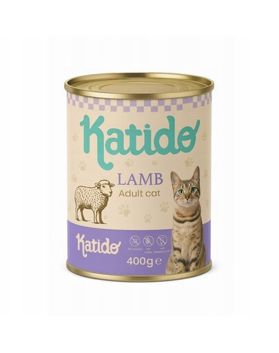 KATIDO Adult Cat su aviena ir veršiena 6 × 400 g – įvairių skonių drėgno ėdalo rinkinys suaugusioms katėms