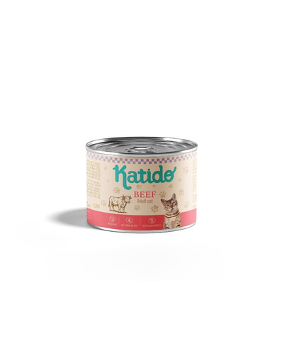 KATIDO Jautiena, 6 x 200 g, šlapias kačių maistas