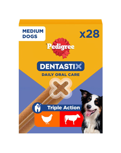 DentaStix (średnie rasy) przysmak dentystyczny dla psów 28 szt. - 4x180g