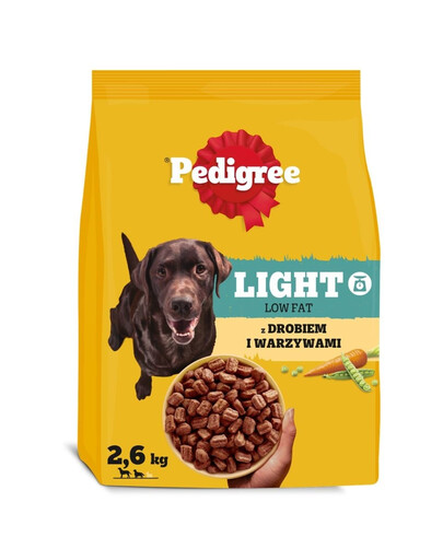 PEDIGREE Adult Light su paukštiena ir daržovėmis, 3 x 2,6 kg, mažai kalorijų turintis sausas šunų pašaras