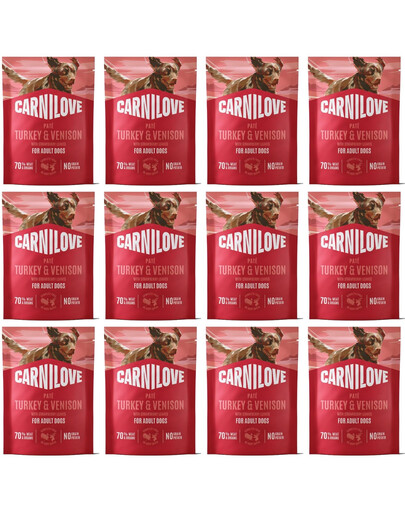 CARNILOVE Dog Pouch Turkey and Venision 12x300g karma mokra indyk i dziczyzna dla dorosłych psów