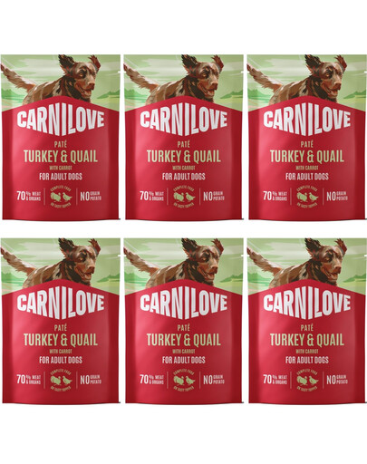 CARNILOVE Dog Pouch Turkey and Quial 6x300g karma mokra indyk i przepiórka dla dorosłych psów
