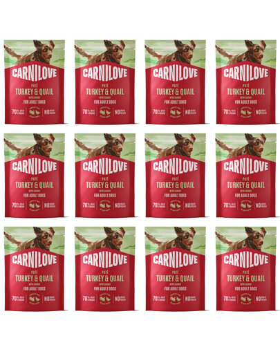 CARNILOVE Dog Pouch Turkey and Quial 12x300g karma mokra indyk i przepiórka dla dorosłych psów