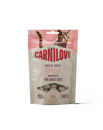 CARNILOVE Freeze-Dried Snack Cat Turkey 40 g z indykiem, liofilizowane przysmaki dla kotów