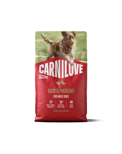 CARNILOVE Active Dog Duck and Pheasant Adult 4 kg antis ir fazanas šunims + CARNILOVE Dog Soft Snack Duck 200 g NEMOKAMAI