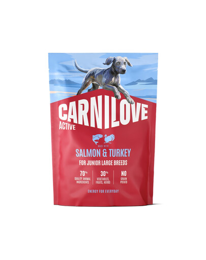 CARNILOVE Active Dog Salmon & Turkey 1,5 kg Junior Large Breeds łosoś i indyk, dla dorastających juniorów ras dużych