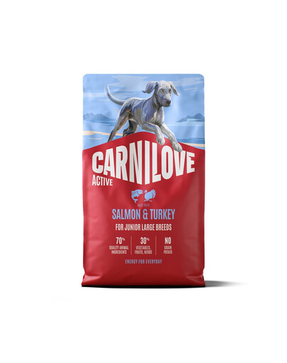 CARNILOVE Active Dog Salmon & Turkey 4 kg Junior Large Breeds łosoś i indyk, dla dorastających juniorów ras dużych