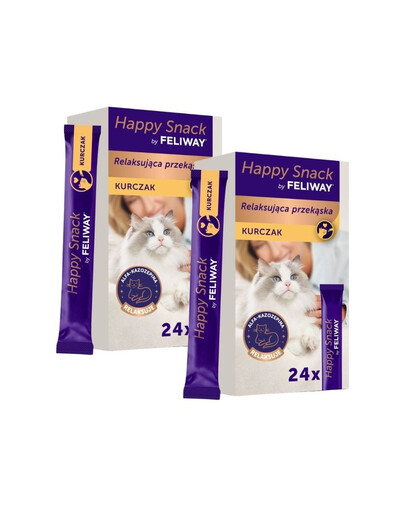 FELIWAY Happy Snack Chicken 48x15 g z kurczakiem, relaksująca przekąska dla wszystkich kotów