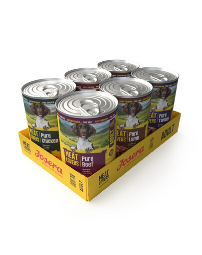 JOSERA Meat Lovers Pure Multipack 6x400 g wołowina, kurczak, jagnięcina i indyk, mokra karma dla psów