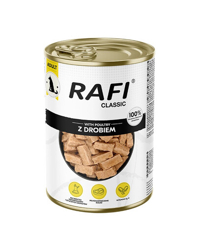 RAFI Classic Drób w sosie 1240 g mokra karma dla psów wszystkich ras
