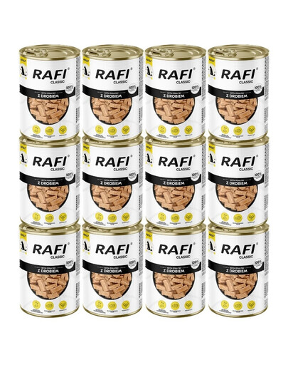 RAFI Classic Drób w sosie 12x1240 g mokra karma dla psów wszystkich ras