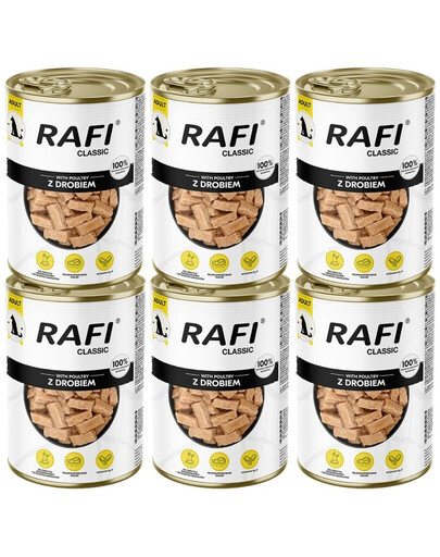 RAFI Classic Drób w sosie 6x1240 g mokra karma dla psów wszystkich ras