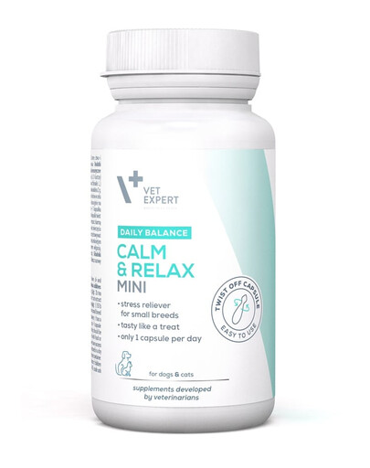Daily Balance Calm and Relax Mini wsparcie w stresie dla małych psów i kotów 30 kapsułek