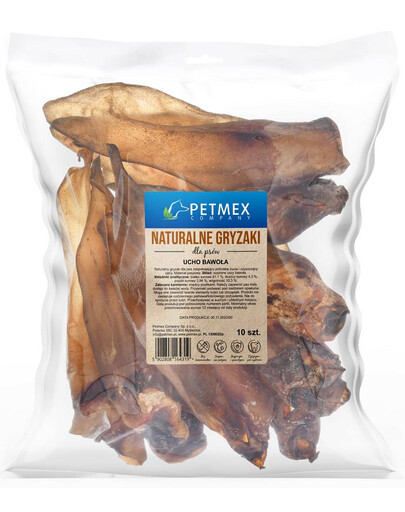Ucho z bawoła 10 szt. naturalny gryzak dla psów