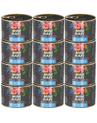 RAFI Mini z jagnięciną 12 x 185g dla psów małych ras